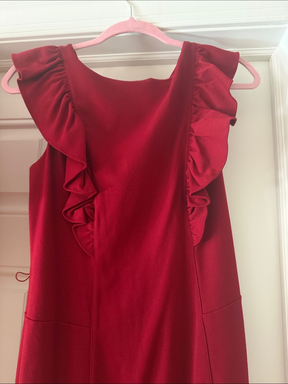 Express Red Ruffle-Trim Sheath Dress - Picture 2 of 2